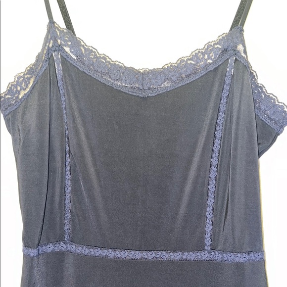 VINTAGE Y2K NICKY HILTON NAVY BLUE LACE LINGERIE STYLE MINI DRESS - Picture 3 of 6